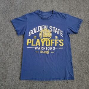 Golden State Warriors Shirt Mens S Distressed Blue 2016 NBA Basketball Playoffs